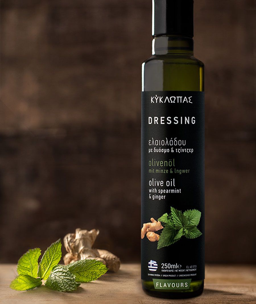 Kyklopas Premium Olivenöl Dressing mit Minze & Ingwer 250ml